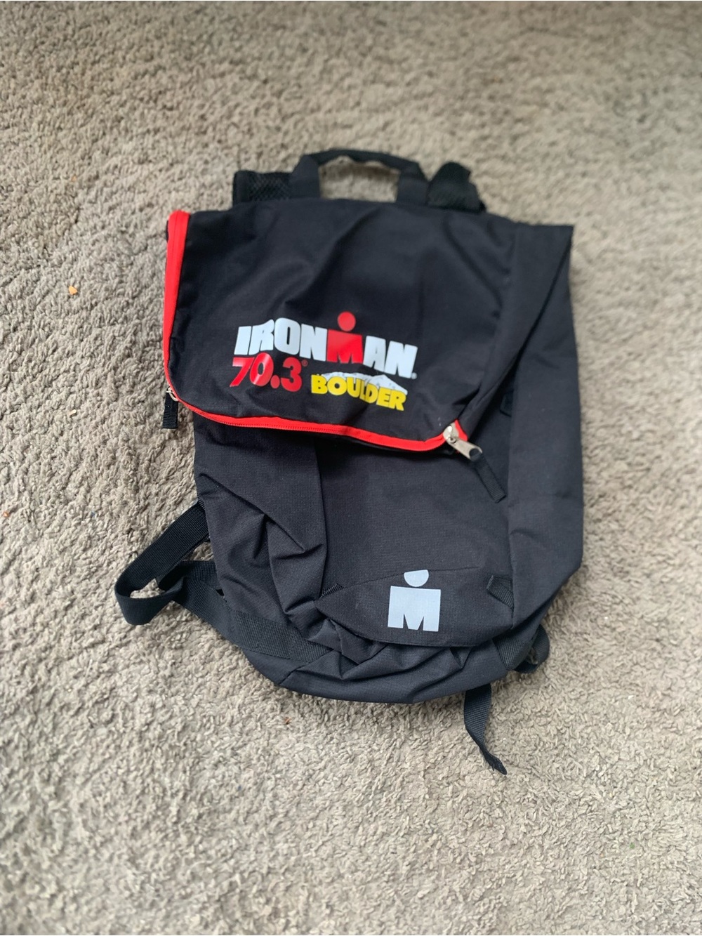 Iron Man Black Backpack with Red Trim and Yellow Logo